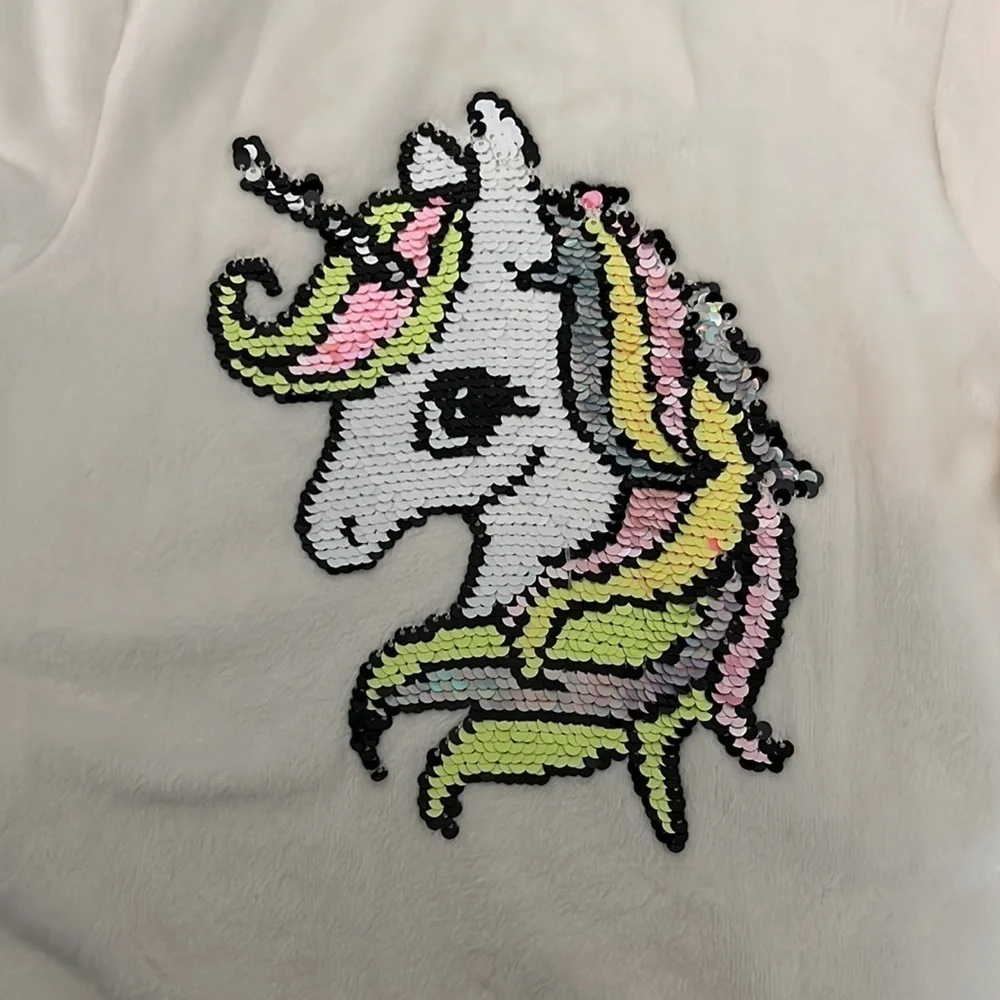 H&M Cream Unicorn Flippy Sweater